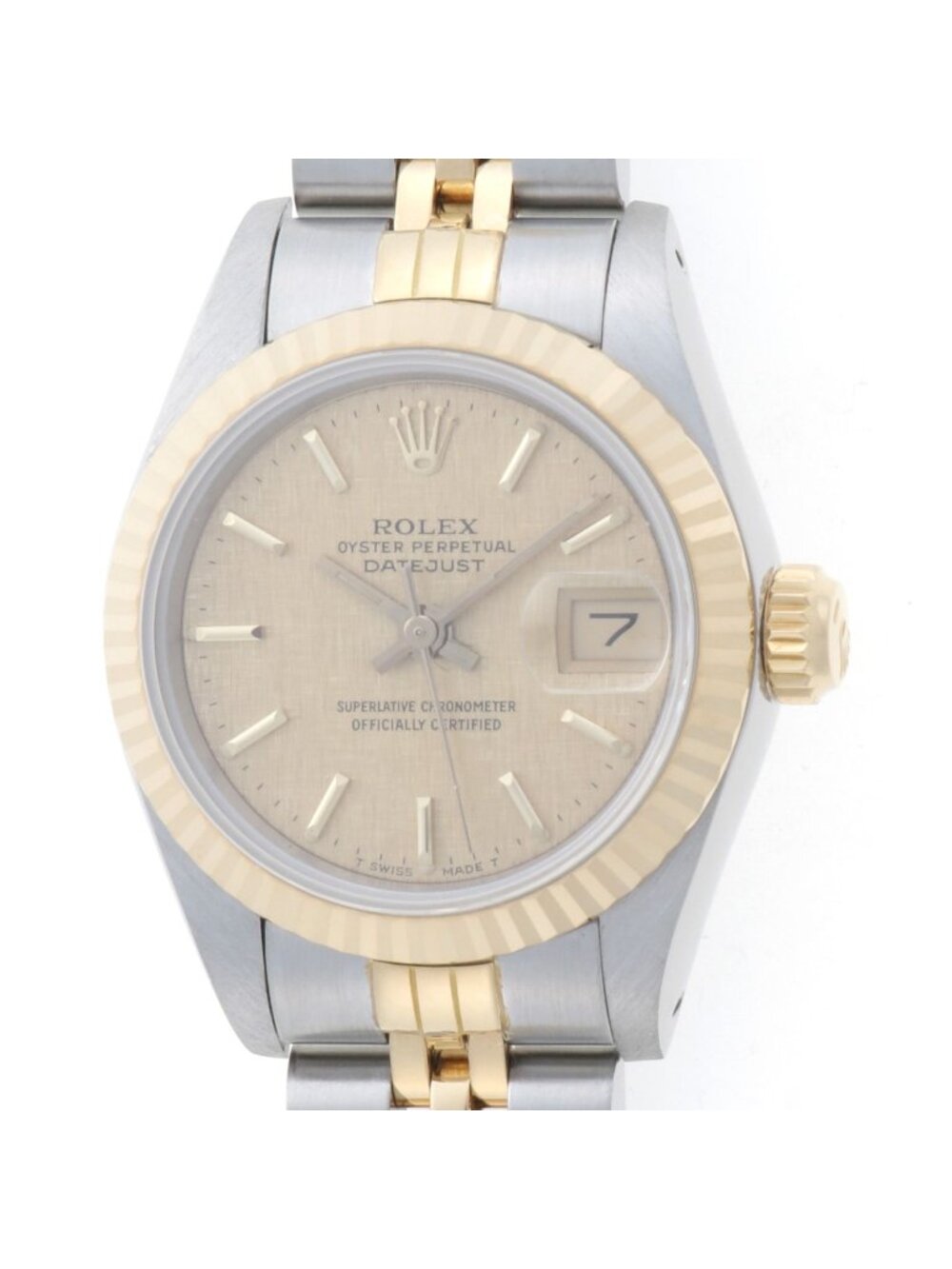 Rolex Datejust Champagne Mosaic 18k Yellow Gold Stainless Steel Automatic